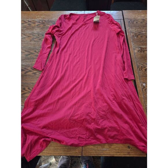 NWT Gudrun Sjoden red jersey high low swing  dress sz Medium - Picture 1 of 5